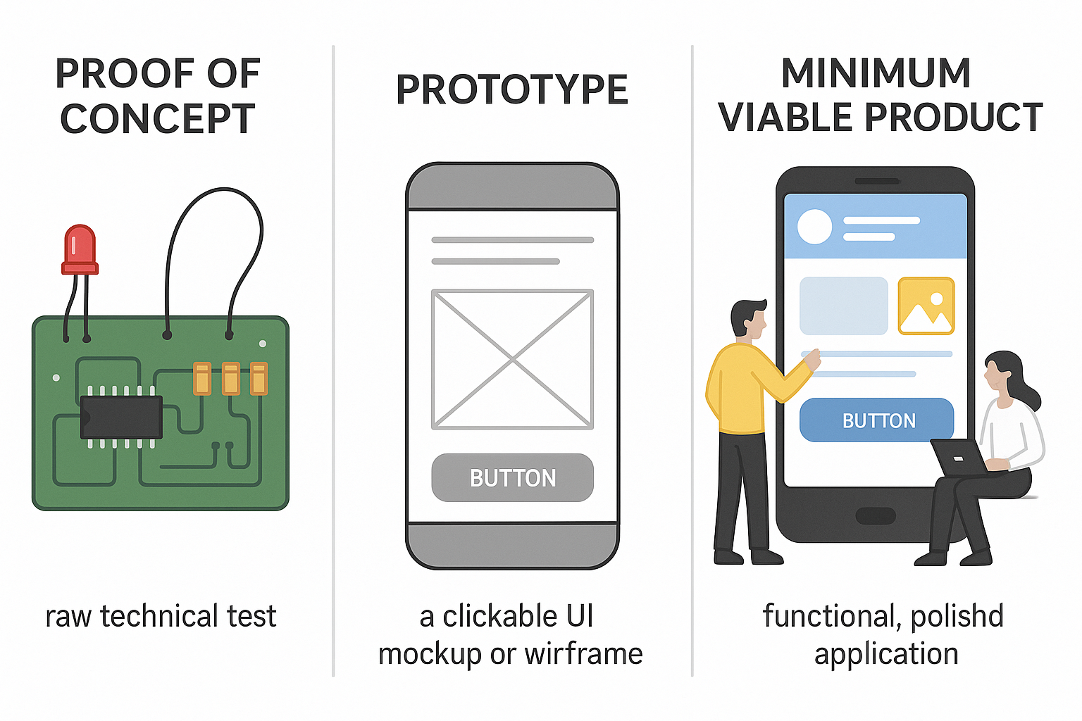 MVP vs. Prototype vs. Proof of Concept: Key Differences & How to Choose